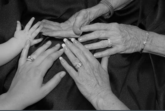 5 generations of hands
