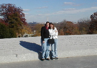 Michelle and Steph at the Kennedy Wall