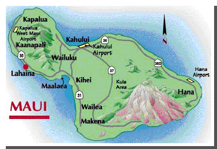 Map of beautiful Maui.....the valley island