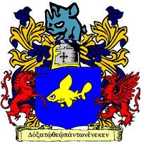 The Imperial Mike Coat of Arms: 'Azure, a shark naiant, Or.'