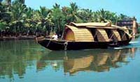 Houseboat in the backwaters of Kerala.