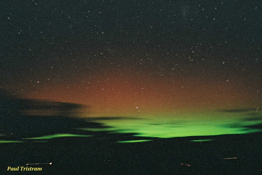 Aurora Australis, Green and red glow, 