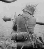 Wehrmacht soldier taking aim with a PzFaust
