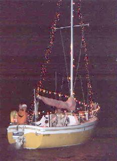 lighted boat