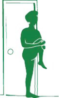 Illustration demonstrating the knee pull