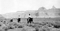 FRED HARVEY MULE TRAIN OF TOURISTS GOING FROM PLATEAU POINT TO INDIAN GARDEN. 14 OCT 1955. NPS, BLACK