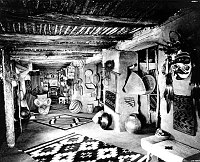 GROUND LEVEL  - MAIN SALES ROOM WHERE NATIVE AMERICAN CRAFTS SOLD IN HOPI HOUSE. GRCA 49398 CIRCA 1905. PHOTO BY HANCE. 