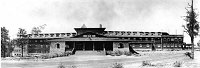 FULL FRONT VIEW OF EL TOVAR HOTEL (PANORAMIC CAMERA) JUST AFTER CONSTRUCTION. Circa 1905