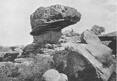 Seal Head Rock near Mystic Spring. Photo by George Wharton James, 1899
