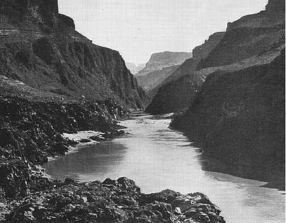 The Colorado River in the inner gorge at the foot of the Mystic Spring Trail, by George wharton James, 1900
