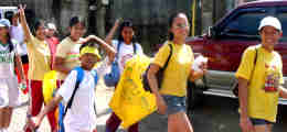 Click here to enlarge the photo of the students passing by for Intramurals at Center for Positive Futures