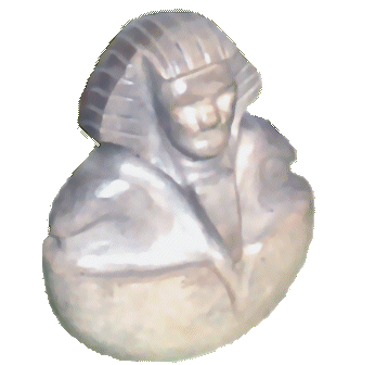 Stone carving of an Eygptian Ruler, by Joel A. Burdick, created in 2004