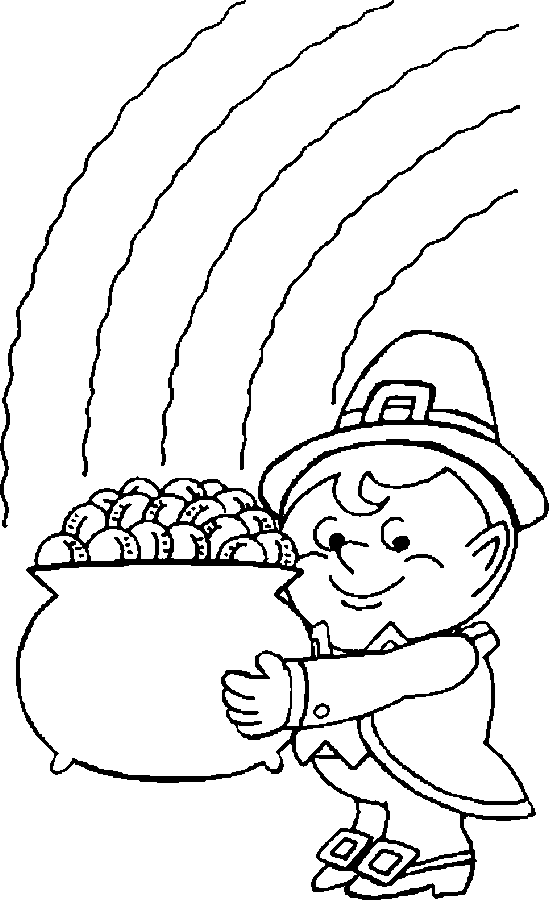 Leprechaun Holding Pot of Gold