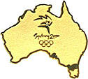 Australian Map Gold Pin