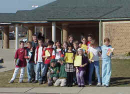My students in front of Moorsbridge Elementary