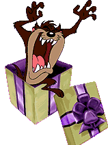 taz with gift