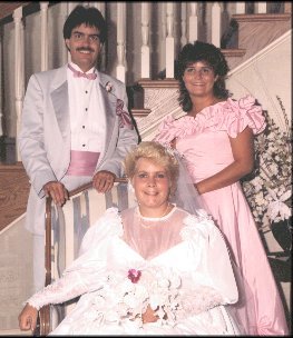 Tom H and sisters Debbie and Linda at Linda's Wedding