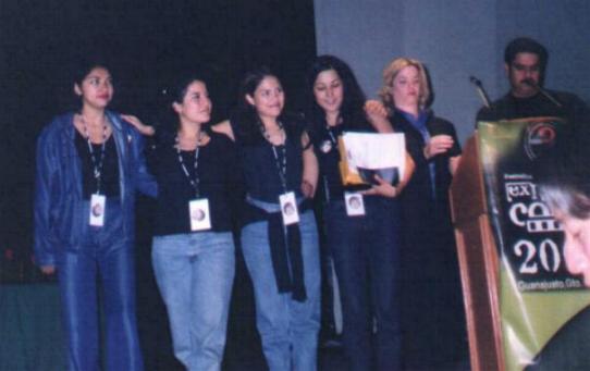 Claudia Pea, Lisa Carrin, Vanessa Buache y Laura De Ita / Premiacin Guanajuato 2000