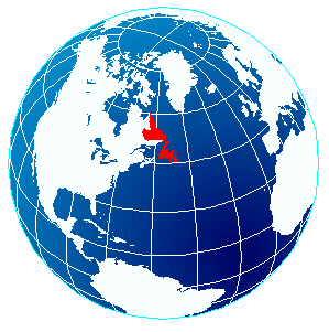 globe showing Newfoundland & Labrador