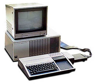 An expanded TI-99/4A system, with Peripheral Expansion System and 10-inch Monitor