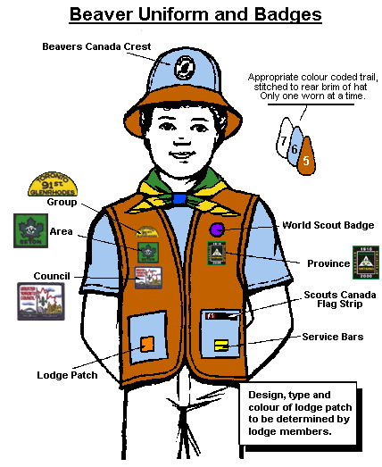 Beaver Uniform with badges for the 91st Toronto Group