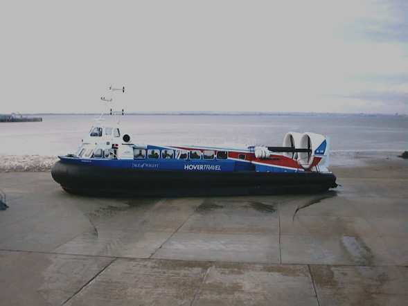 Isle of Wight Hovercraft leaving Ryde Hoverport