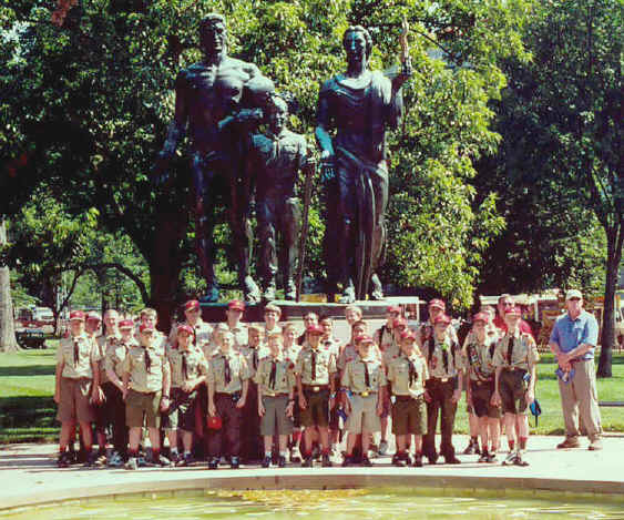 Troop 955 at Boyscout Statue