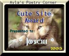 Ayla's Poetry Corner Cute Site Award