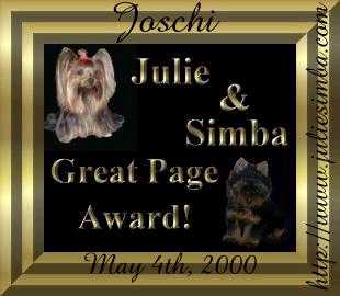 Julie & Simba Great Page Award