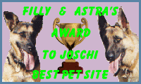 Filly & Astra's Best Pet Site Award