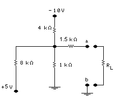 Por el resistor de 1.5 KOhms no circula corriente, luego V oc es igual a la tensión en el resistor de 1 KOhm.