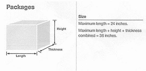 International Package Sizes