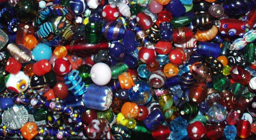 Glass beads: close-up