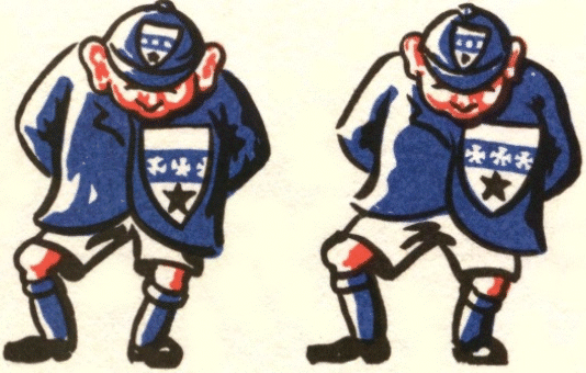 boys with armorial school badges on their blazers