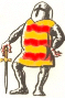 a knight in his surcoat (coat of arms)