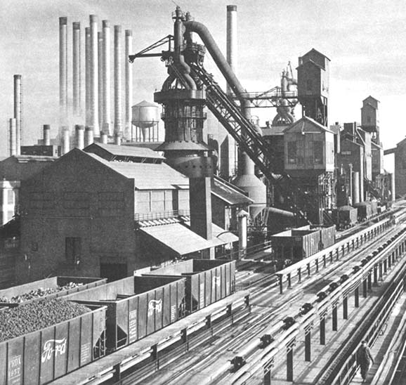 Ford fabriek in Detroit in 1945