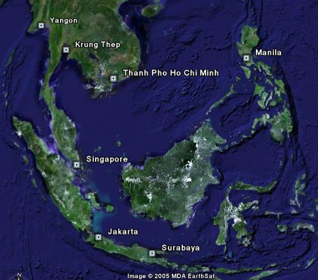 Satellite image of Oceania/Southeast Asia