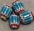four small newer Chevron beads