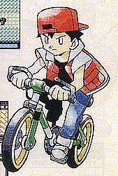 Ash riding a bike