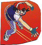 Ash throwing a Pokéball