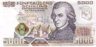 5000 Austrian Schilling note