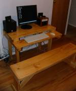 Computer desk,seat and pc