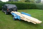 A load of timber on the trailer