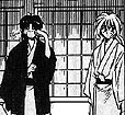 Kenshin & Kaoru in their sleepwear.