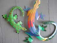 Painted metal lizards from Tropical Memories